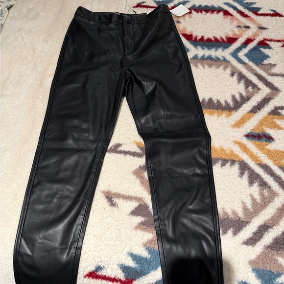 ZARA Black Faux Leather Pants size Medium - Picture 3 of 4